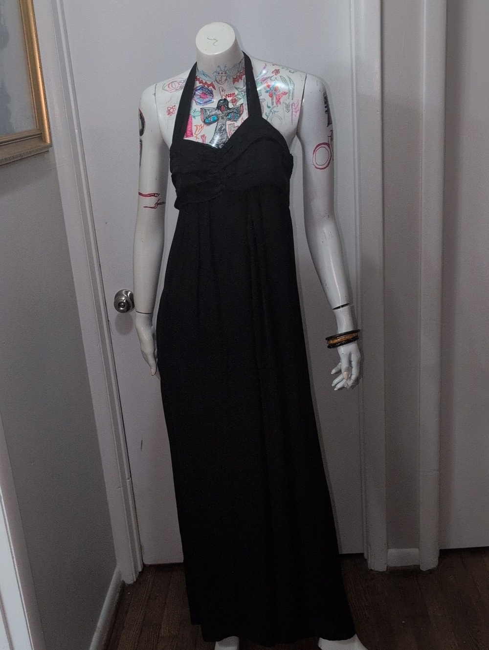 Alice + Olivia Black Halter Maxi Dress